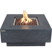Table Brasero Gaz Manhattan — Cosi Gris Foncé Set Complet (Foyer + Verre + Lave)