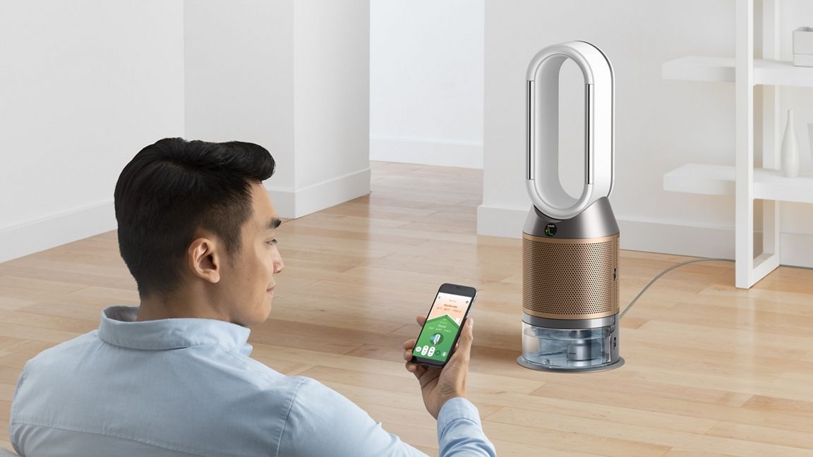 Dyson Purifier Humidify+Cool PH2 — Purificateur d'Air De-NOx Humidificateur (Blanc & Or)