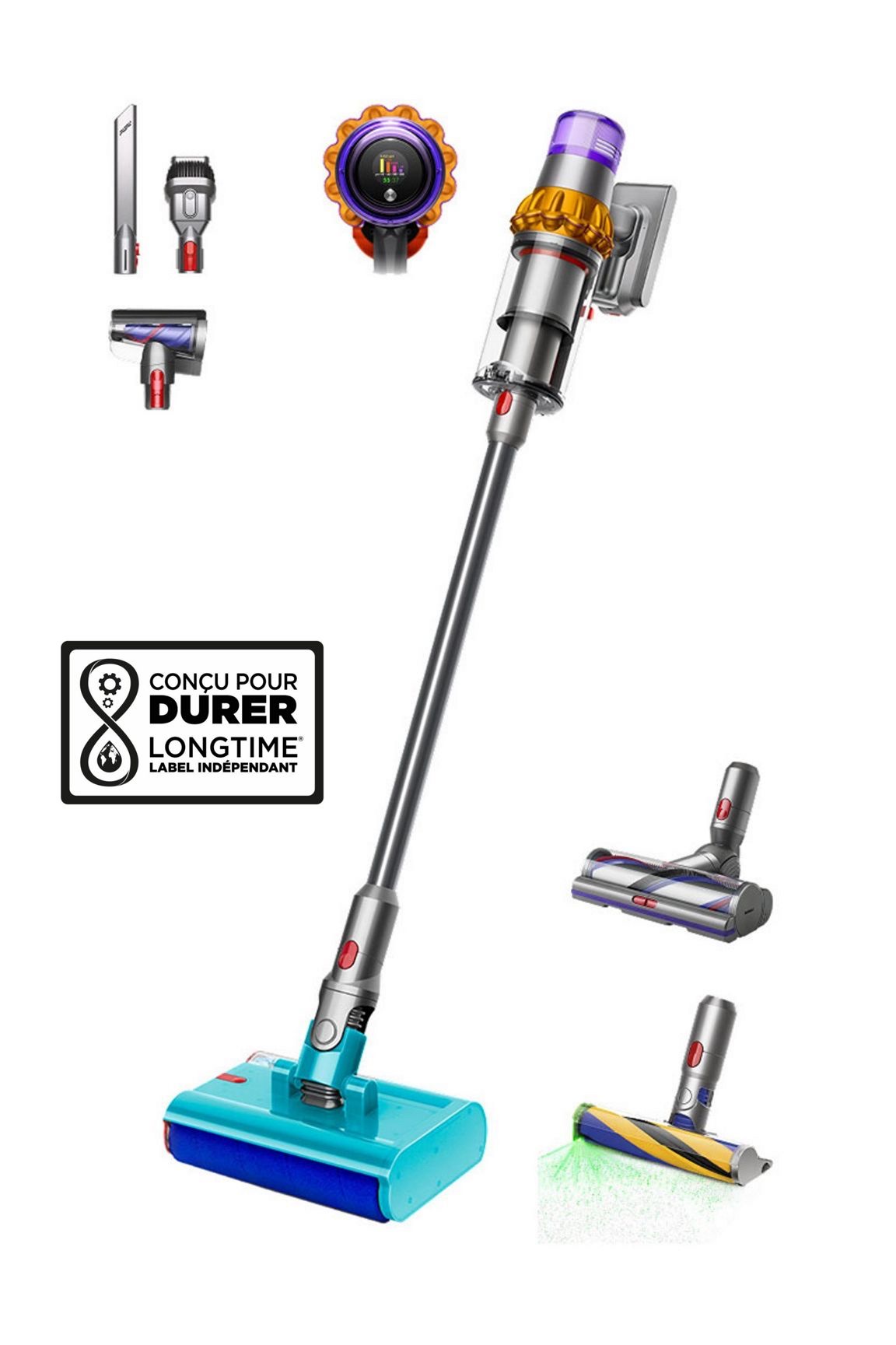Dyson V15s Detect Submarine — Aspirateur Sans Fil + Tête de Lavage Submarine™