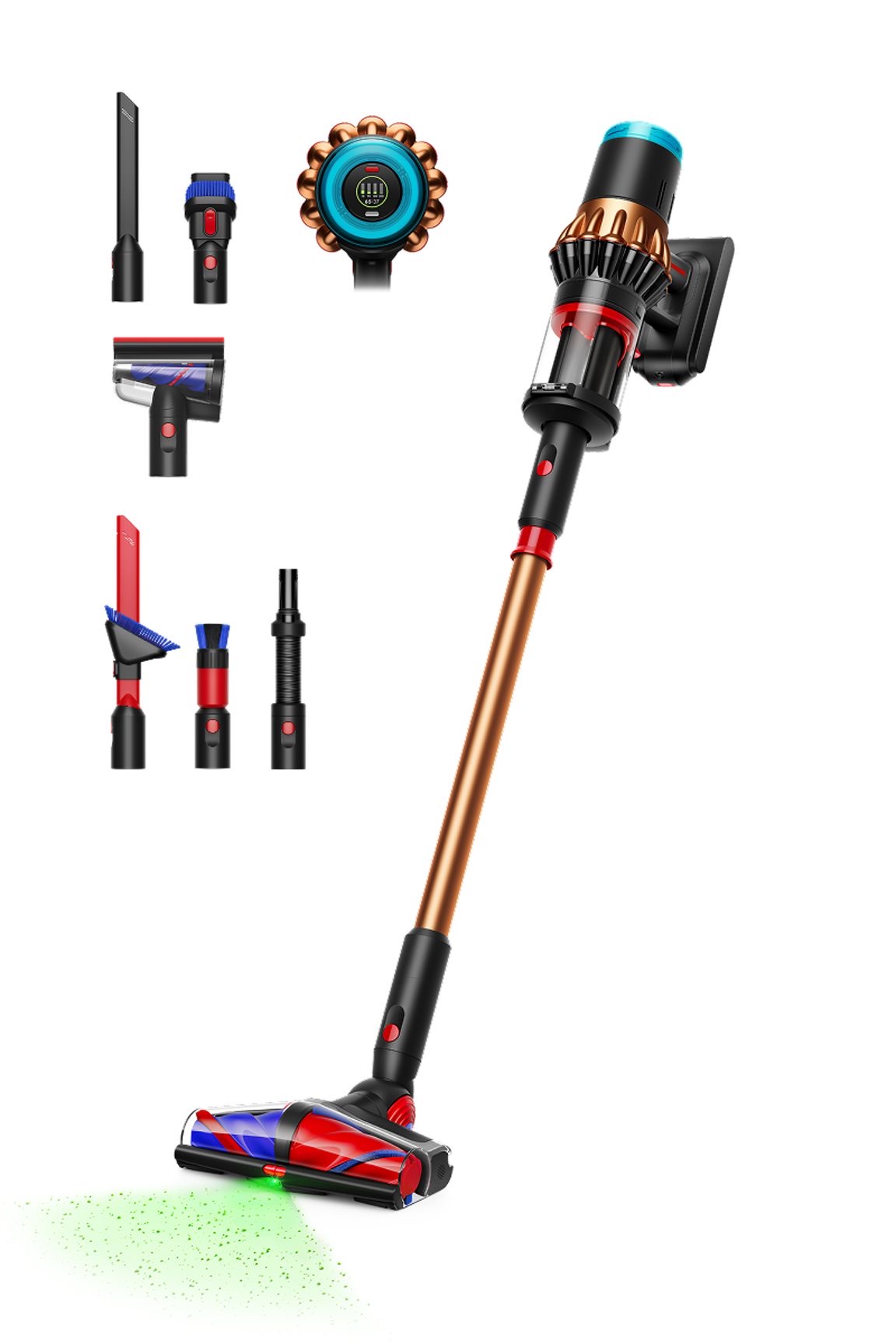 Dyson V16 Piston Animal — Aspirateur Sans Fil 280 AW · Noir Mat & Cuivre + Kit Nettoyage