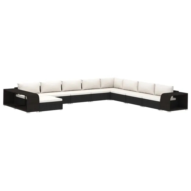 Salon de Jardin Modulable 10 Personnes — Coton Noir Premium NaterialBatik