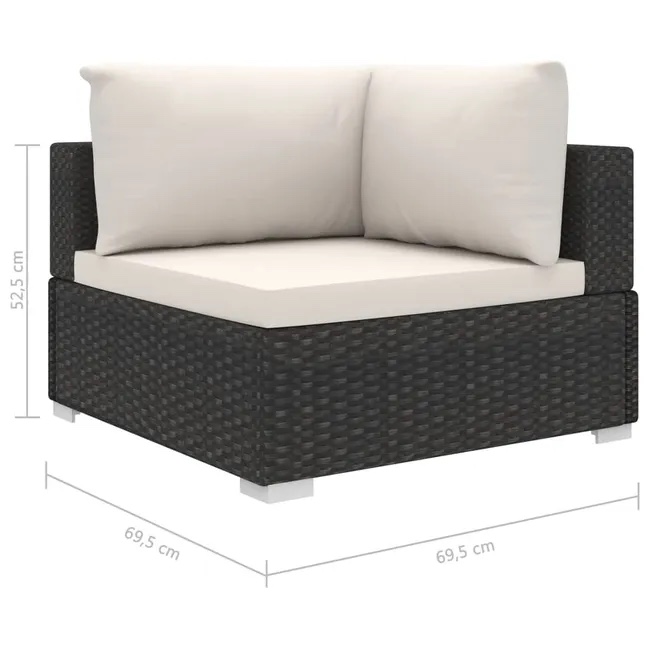 Salon de Jardin Modulable 10 Personnes — Coton Noir Premium NaterialBatik