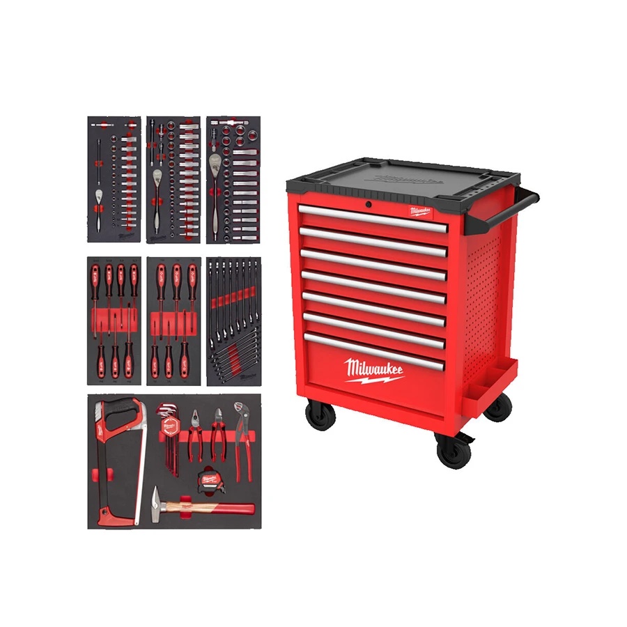 Servante d'Atelier Milwaukee 4932499182 — 9 Tiroirs Pro Fermeture Magnétique